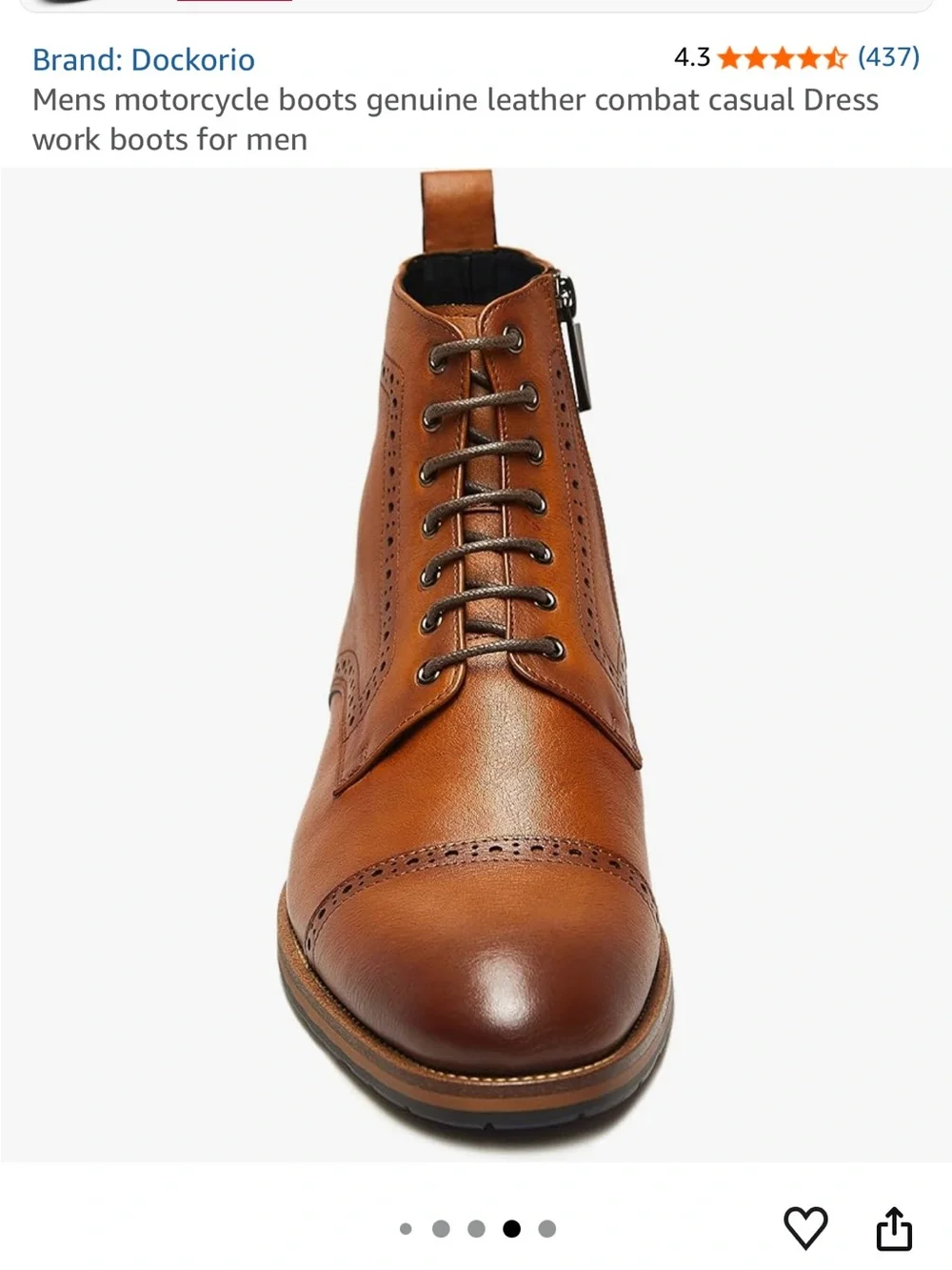 Men's Brown Leather Brogue Chukka Boot - Classic Lace-Up